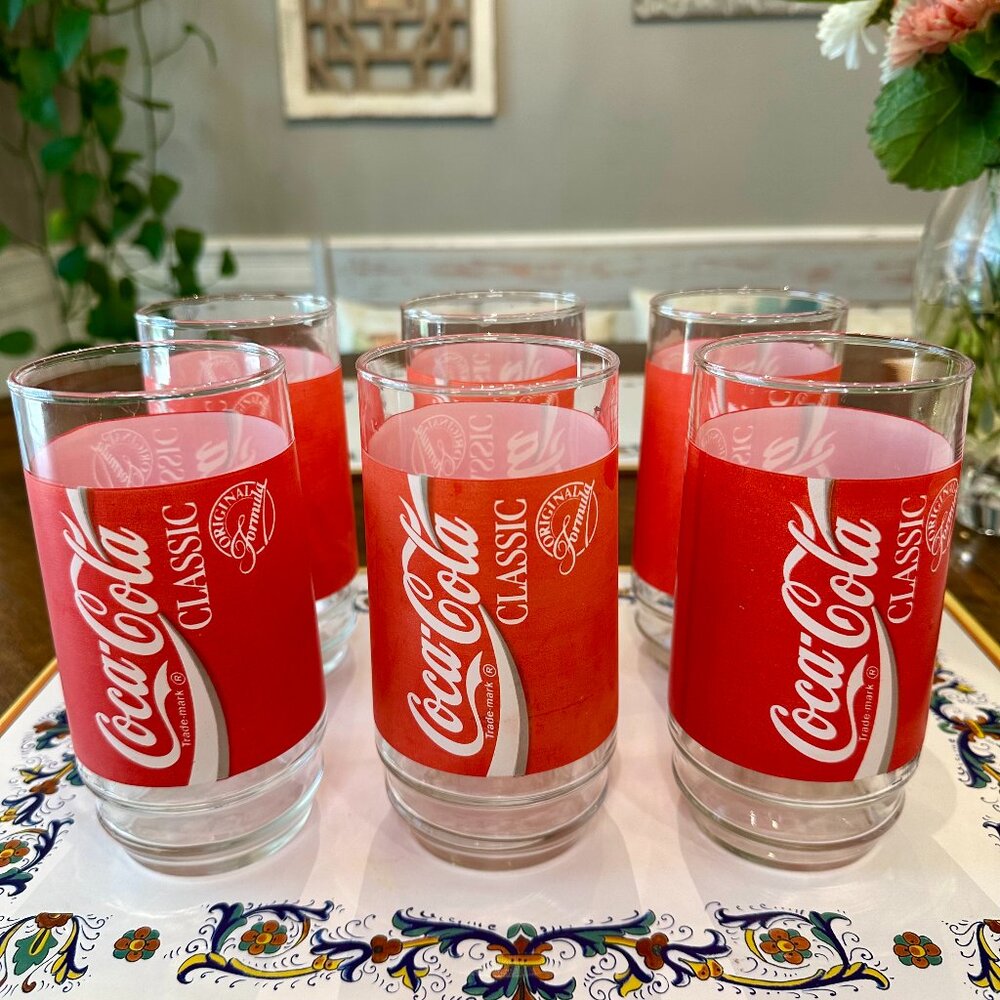 vintage Coca-Cola Classic drinking glasses - set of 6
